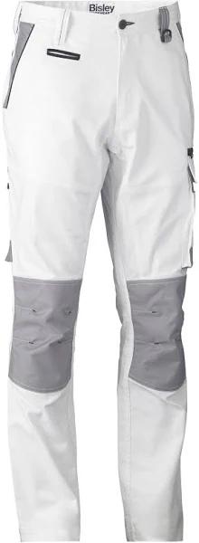 Bisley BPC6422 Painter's Contrast Cargo Pant - White / 72R