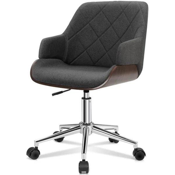 ALFORDSON Wooden Office Chair Computer Chairs Executive Seat Fabric Grey