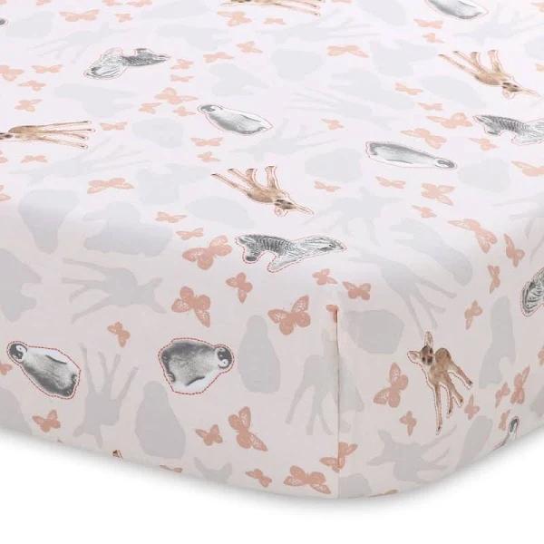 Animal Planet Be Kind to Every Kind Cot Fitted Sheet Zebra Pink