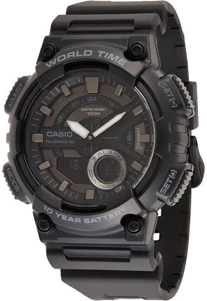 Casio 52mm World Time Men's Watch - AEQ110W-1B