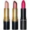 Revlon Lipstick Set, Super Lustrous 3 Piece Gift Set, High Impact, Multi-Finish in Cream, Pearl & Matte, Pack of 3