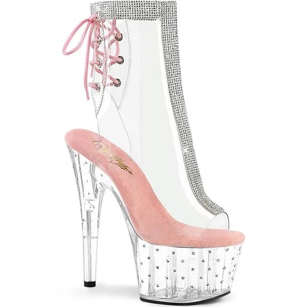 Pleaser STARDUST-1018C-2RS Clear-Baby Pink/Clear Size 7