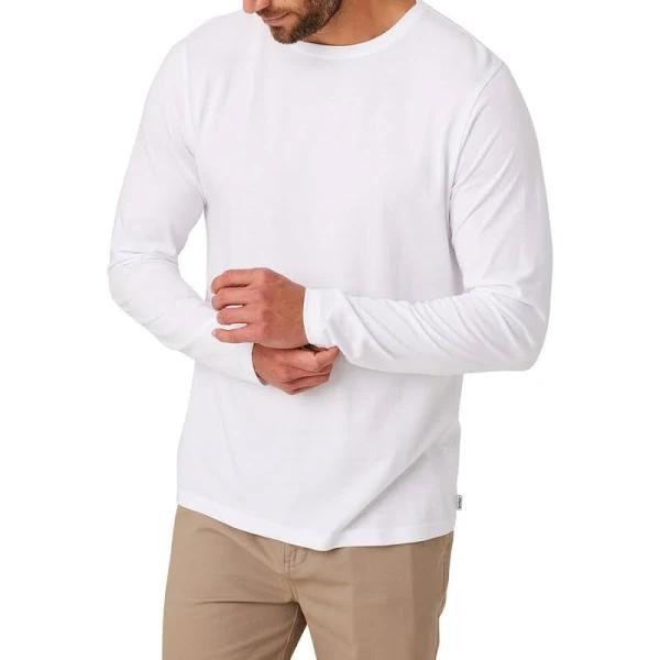 Allgood Men's Long Sleeve Organic Cotton Tee - White - Size Large