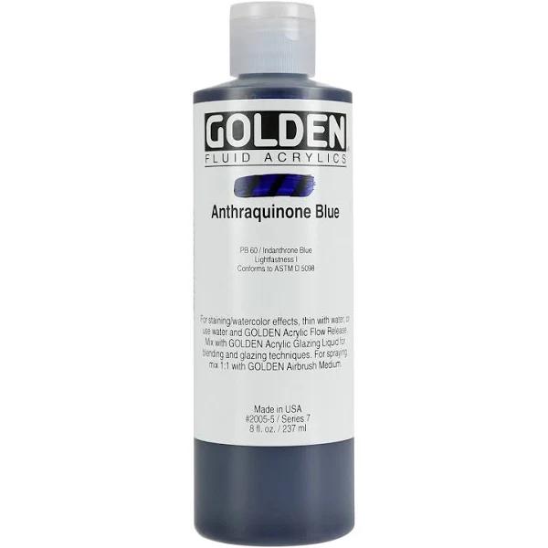 Golden Fluid Acrylic - 8 oz. Bottle - Anthraquinone Blue