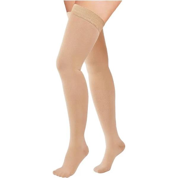 Thigh High Compression Stockings 20-30mmhg, Closed Toe Socks For Women & Men