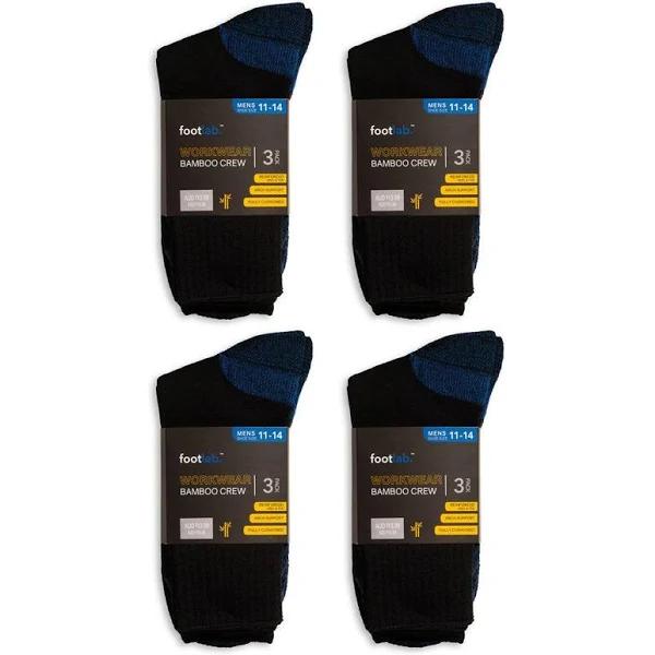 Mens 12 Pack Socks Workwear Crew, Bamboo