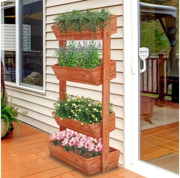 4-Tier XL Vertical Raised Garden Bed Elevated Planter Shelf Outdoor Indoor