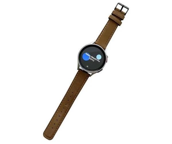 Strapsco Samsung Watch Band Vintage Genuine Leather for Galaxy Watch 4/5-Coffee