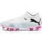 Future 7 Match FG/AG Women's Football Boots in White/Black/Poison Pink, Size 10, Textile by Puma