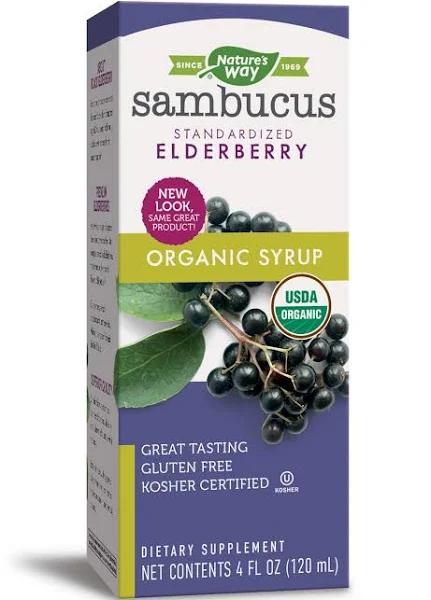 Nature's Way Organic Sambucus Syrup, Elderberry - 4 fl oz bottle