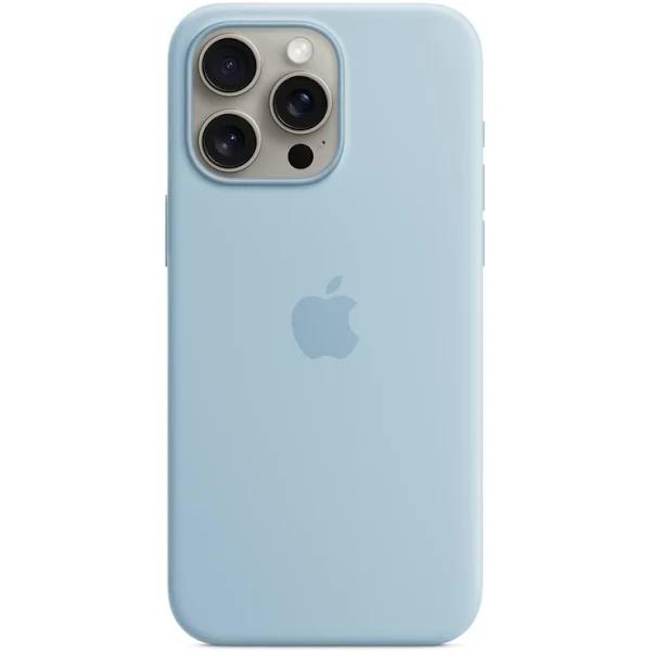 Apple iPhone 15 Pro Max Silicone Case With Magsafe Light, Blue, Silk