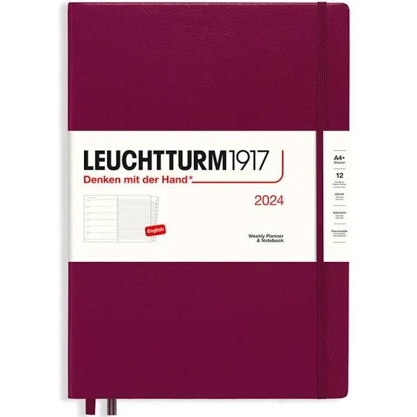 Leuchtturm1917 - 2024 Weekly Planner & Notebook Master (A4+), With Booklet, Port Red