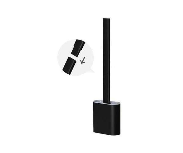 Flex Silicone Toilet Brush with Holder - Black