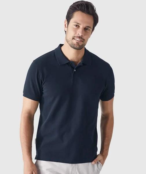 Trenery Men Classic Pique Polo T-Shirt Navy Blue 3XL 100% Cotton