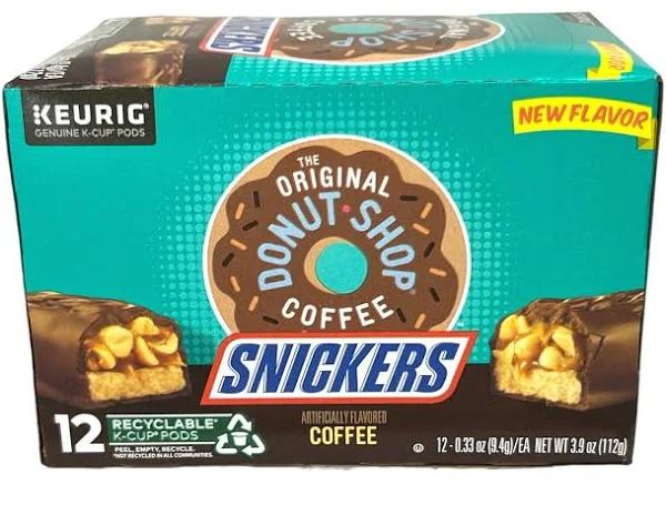 The Original Donut Shop Snickers Coffee K-Cup Pods Box 12 ct - Keurig Single Serve Light Roast Coffee