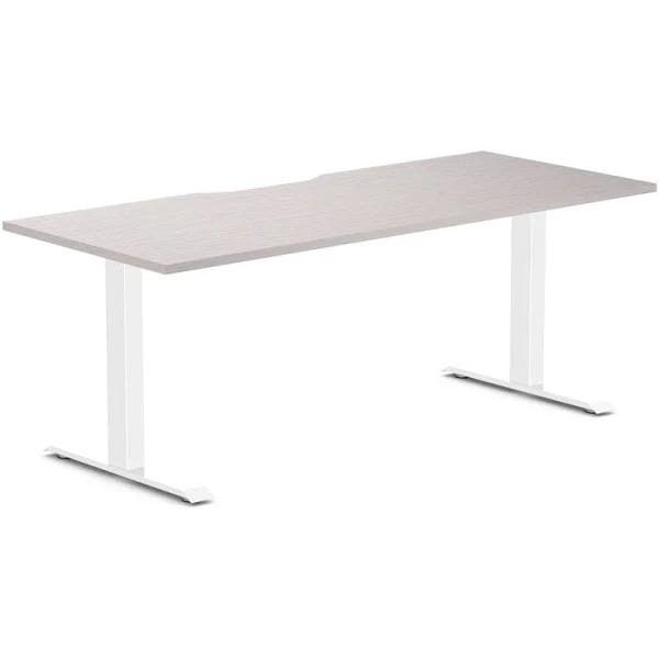 Desky Zero Scalloped Melamine Office Desk