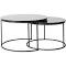 Set of 2 Luxe Coffee Table Round Marble Nesting Side Coffee Table