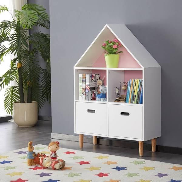 All 4 Kids White Ivy Low Kids Bookcase Storage Unit