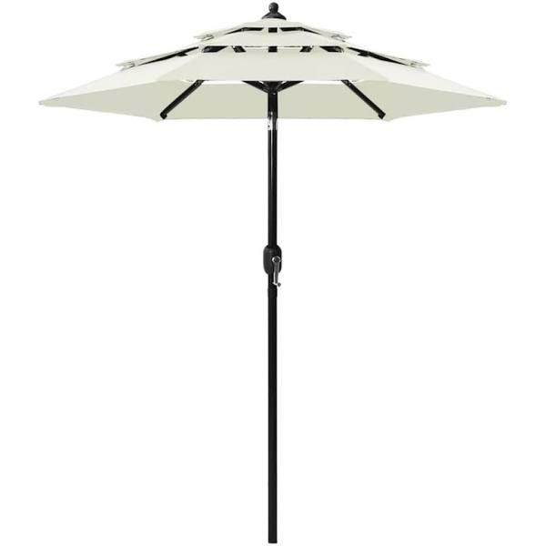 vidaXL - 3-Tier Parasol With Aluminium Pole - Sand - 2 M