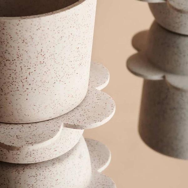 Spring Pot, White/Clay Speckle | Capra Designs AU | Premium Pots & Planters