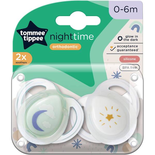 Tommee Tippee Closer to Nature Night Time Soothers 0-6 Months 2 Pack