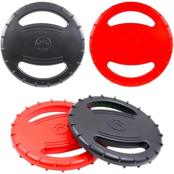 12 x Rubber Disc Tug-of-war Dog Toy | Heavy Duty Chew Toy Tooth Gum Health - AfterPay & zipPay Available