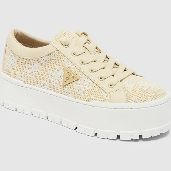 Guess Women's Beige Logo Chunky Lo-Top Sneakers Size: 7