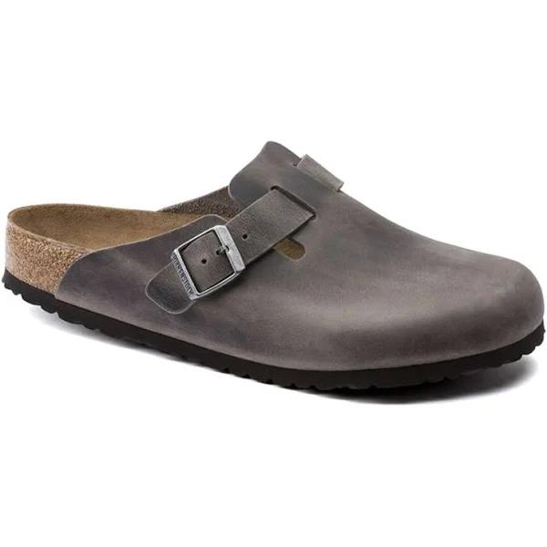 Birkenstock Boston Soft Footbed Oiled Leather Iron Grey