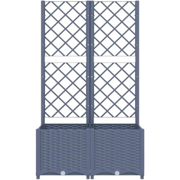 NNEVL Garden Planter with Trellis Dark Grey 80x40x136 cm PP