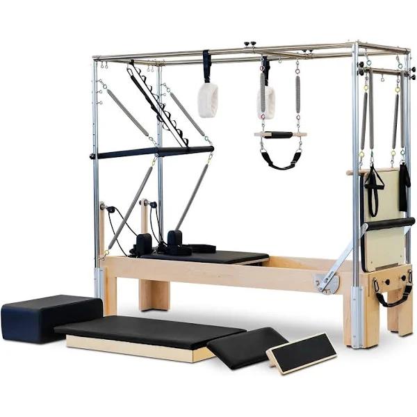 Reeplex Pilates Reformer Pro Maple Wood with Full Trapeze Frame