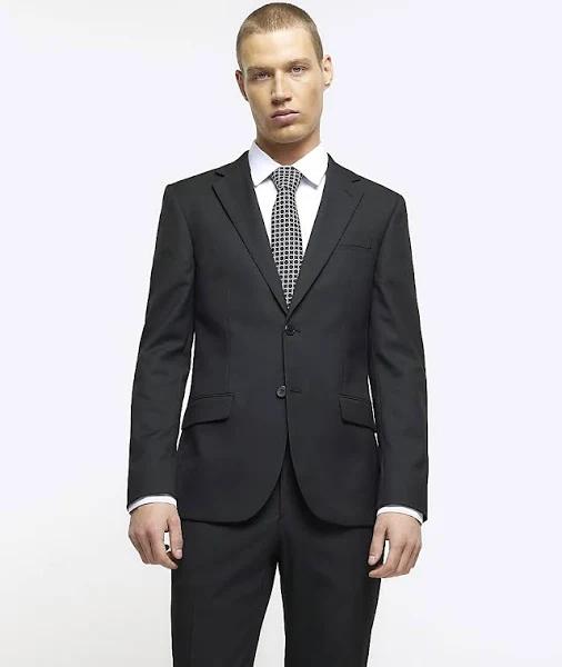 River Island Super Skinny Suit Jacket in Black