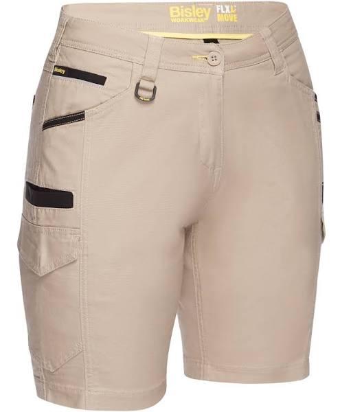 Bisley BSHL1044 Ladies Flex & Move Cargo Short - Stone / 8