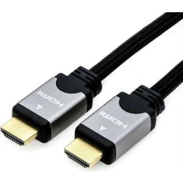 Roline High Speed - HDMI With Ethernet Cable - HDMI (M) To HDMI (M) - 10 M - Double Insulation - Black/Silver