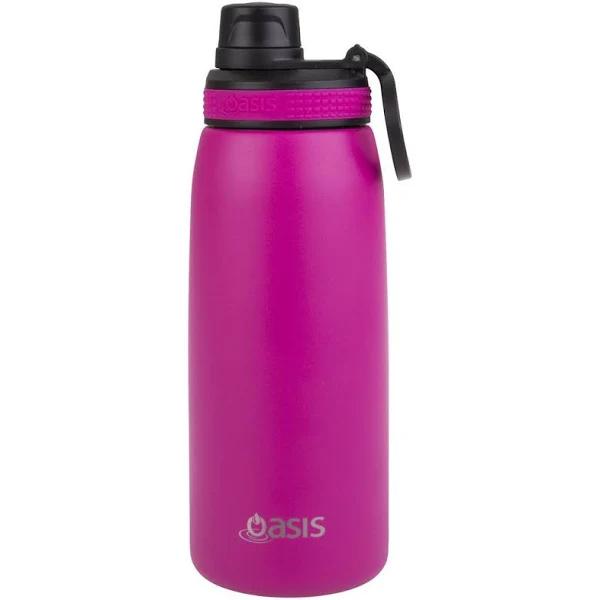 Oasis 780ml Stainless Steel Double Wall Insulated Sports Bottle Screw Cap Fuchsia