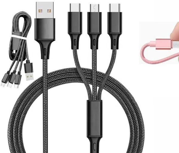 3 in 1 Multi USB Charger Charging Cable Cord for USB Type C Android Micro - AfterPay & zipPay Available