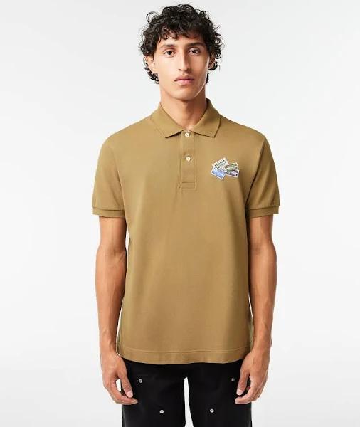 Lacoste Men's Cotton Piqué L.12.12 Badge Detail Polo Shirt Brown Size L