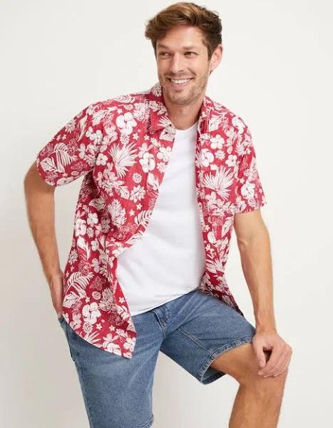 Rivers - Mens Tops - Short Sleeve Printed Cotton Shirt