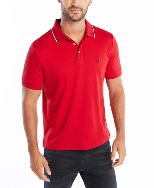 Nautica Men's Classic Fit Short Sleeve Tipped Collar Polo Shirt