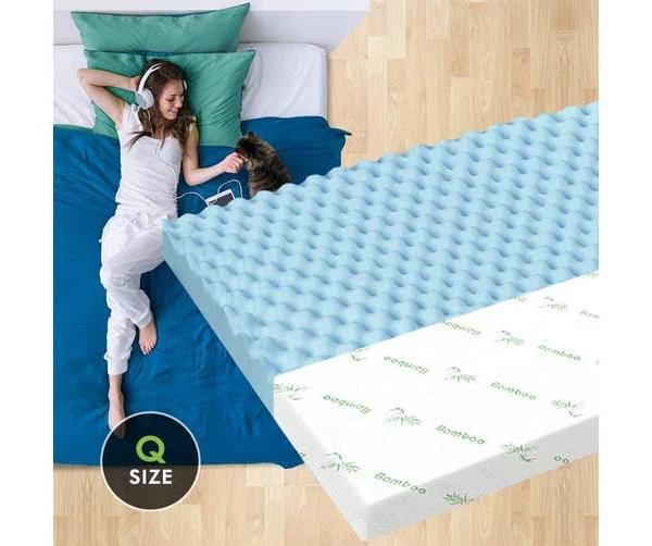 S.E.Memory Foam Topper Airflow Zone Bed Mattress Cool Gel Bamboo 8cm Queen - AfterPay & zipPay Available