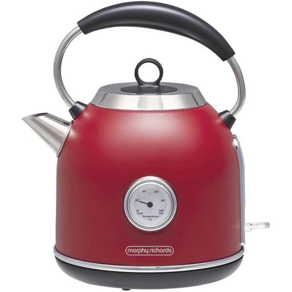 Morphy Richards 1.7L Boutique Retro Design Traditional Kettle - Chili Red