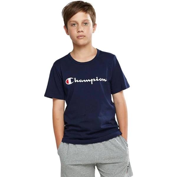 Champion Kids Script Short Sleeve Tee - Navy