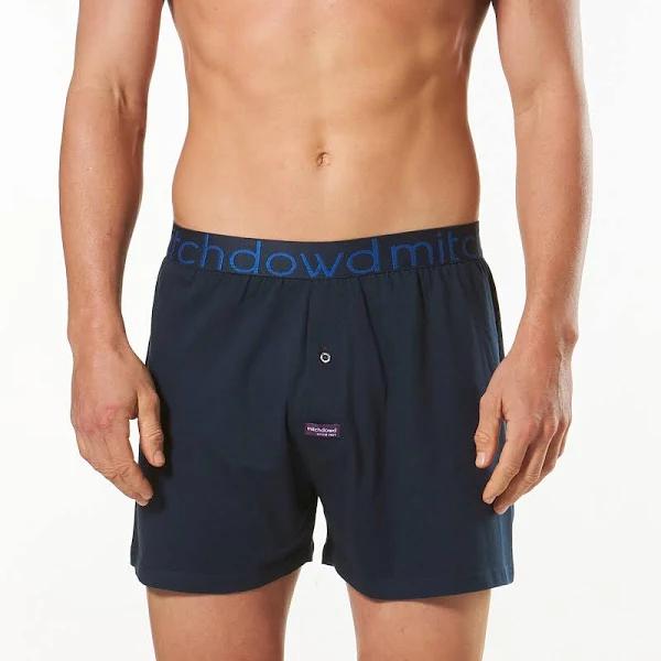 Mitch Dowd - Men's Loose Fit Knit Boxer Shorts 3 Pack - navy/blue