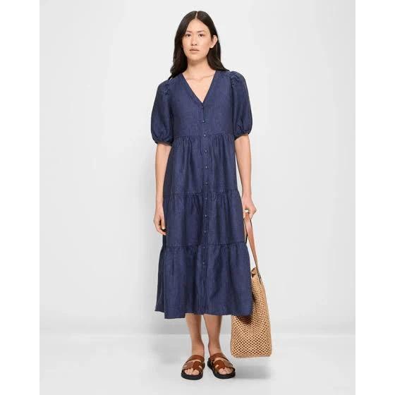 Women's Tiered Midi Dress | Blue | Size 10 by Target Woman