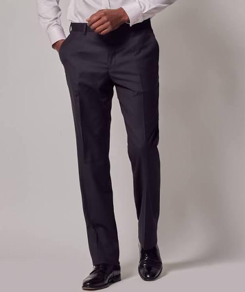 Hawes & Curtis Men's Twill Classic Fit Suit Trousers in Dark Charcoal