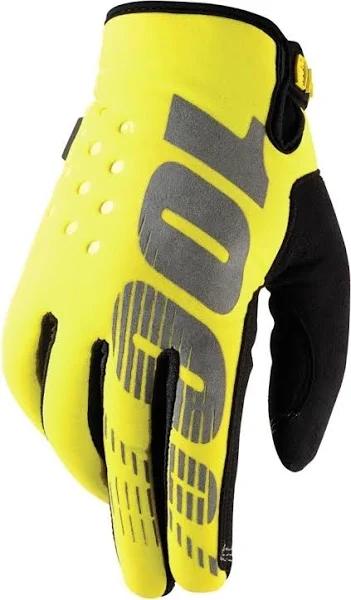 100 Percent Brisker Cold Weather Motocross Gloves - Yellow