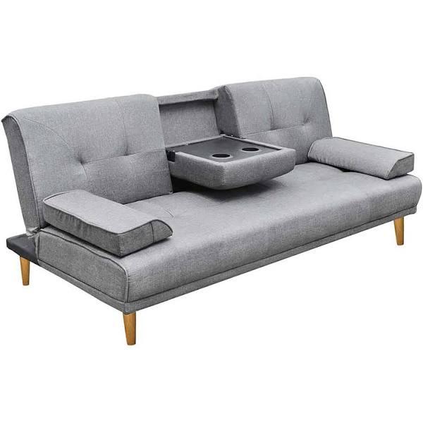 Artiss 3 Seater Fabric Sofa Bed - Grey