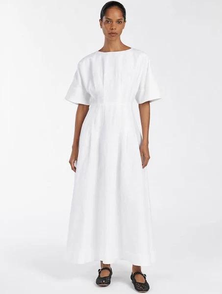 RAF Boatneck Midi Dress in White by DISSH