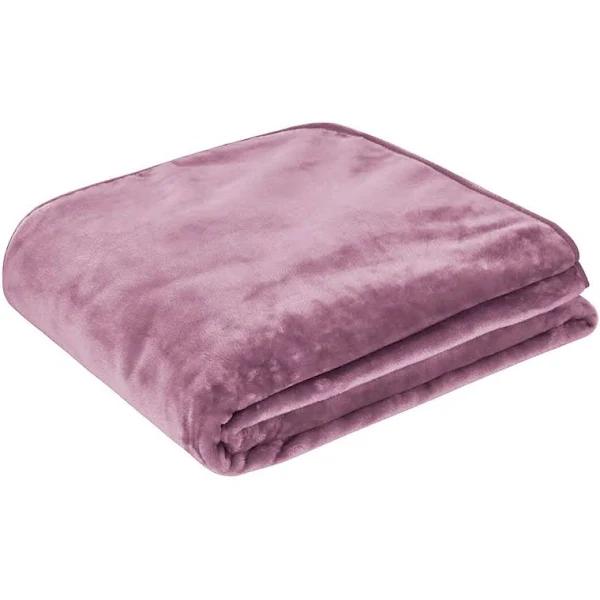 J.Elliot 450GSM Solid Faux Mink Blanket (Dusky Pink) - 220 x 240cm