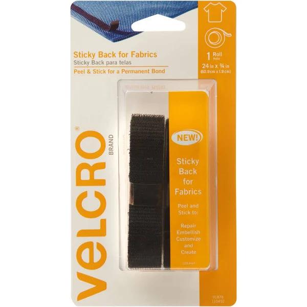 Velcro Brand Sticky Back For Fabric Tape .75X24" Black