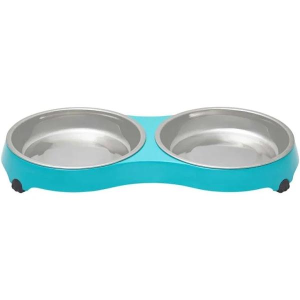 Lexi & Me Double Cat Bowl 400ml Each - Teal